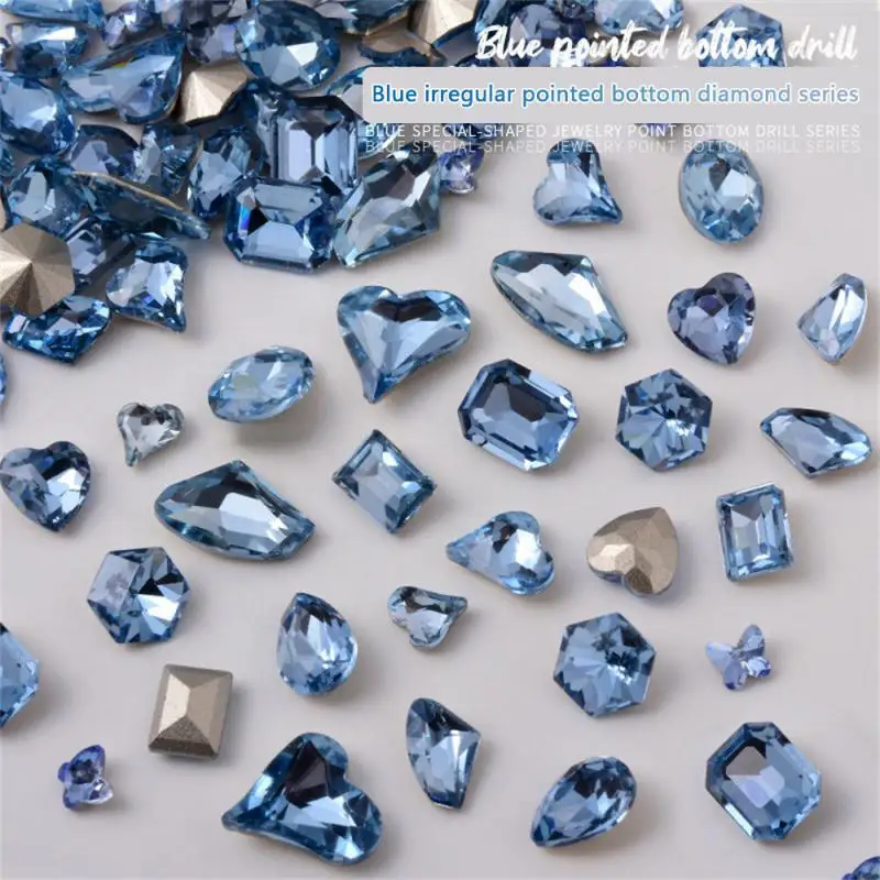 Strass Di Vetro Di Cristallo A Punta Ovale Di Tutte Le Dimensioni Diamantes Perline Di Pietre Fantasia Per Scarpe, Borse, Vestiti, Materiale Per Gioie