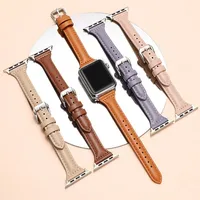Bracelet en cuir mince pour bracelet de montre Apple 44mm 45mm 41mm 40mm 38mm bracelet pour femme iWatch série 9 8 7 6 5 4 3 SE Ultra 2 49mm 2