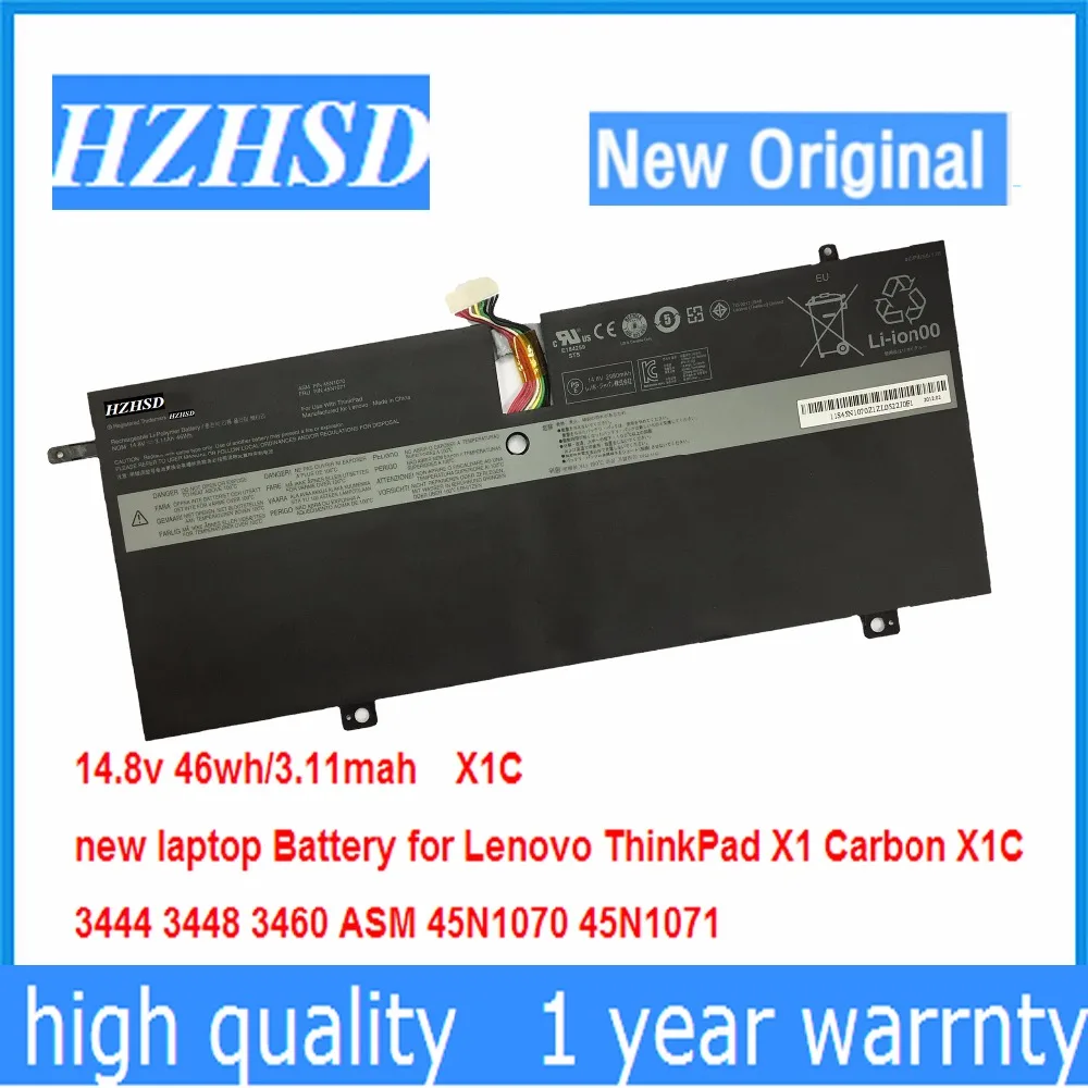 

14.8V 46Wh New Original Laptop Battery for Lenovo ThinkPad X1C Carbon 45N1070 45N1071 3444 3448 3460