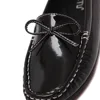 Newest Bowtie PU Women Flats Loafers Driving Peas Casual Shoes 5
