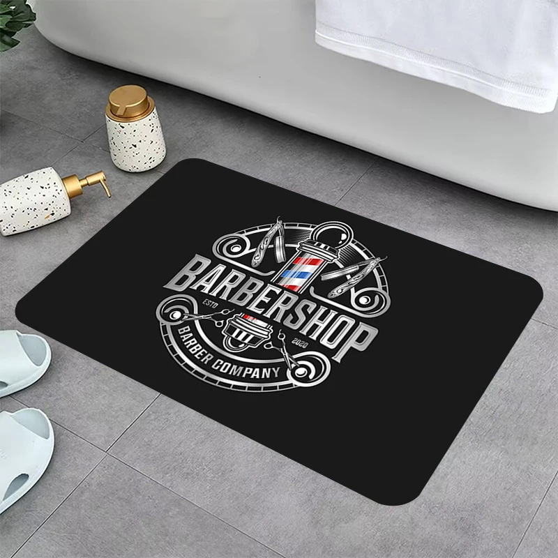 

Living Room Rugs Barber Shop Sign Mat Door Hallway Bath Kitchen Carpet Rug Bedrooom Doormats Bathroom Bedside Non Slip Anti Home