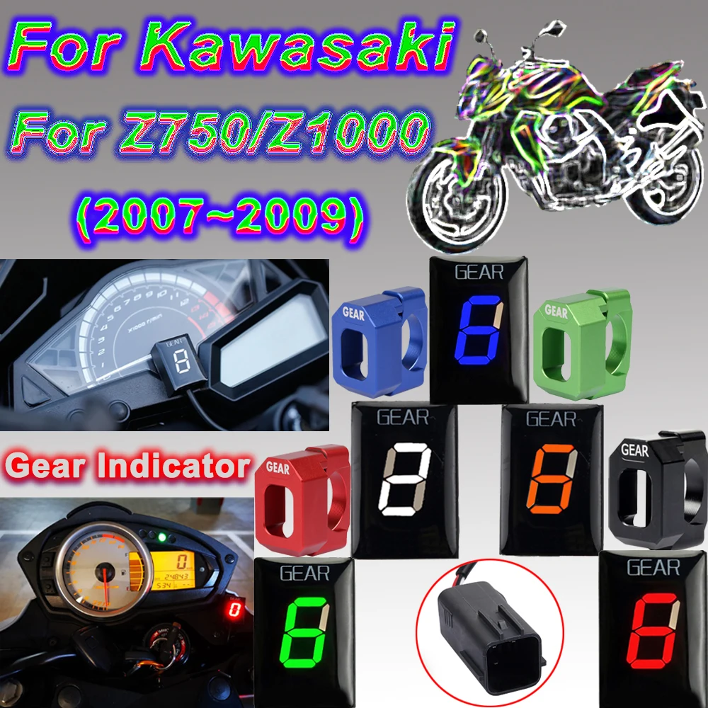 For Kawasaki Z750 Z 750 Z1000 Z 1000 2007 2008 2009 Gear Indicator Motorcycle Speed Display Meter 1~6  Motorcycle Gear Indicator