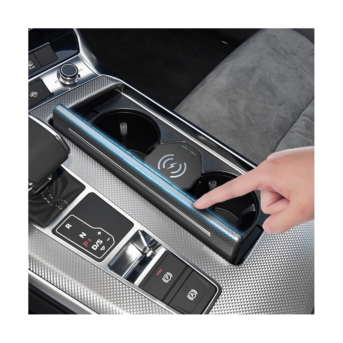 Wireless Charger for Audi A6 A7 S6 S7 C8-Cigarette Lighter Car Charger 15W Car Mobile Phone QI Fast Charging