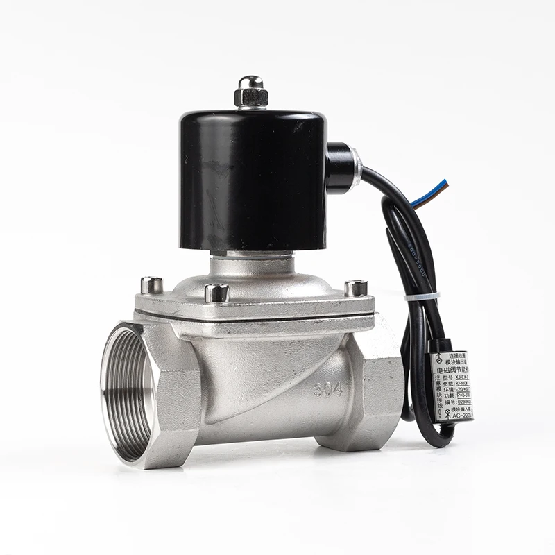 304 1/2 " 3/4" 1 " Stainless Steel Normally Closed Electric Solenoid Valve AC 110V/220V/24V DC 12V Water DN15 DN20 With IP65 DIN