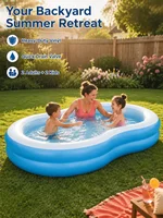 Piscine familiale gonflable 262x157x46 cm, vinyle haute résistance, piscine hors sol pour adultes, plaisir estival en plein air avec valve de vidange rapide 8