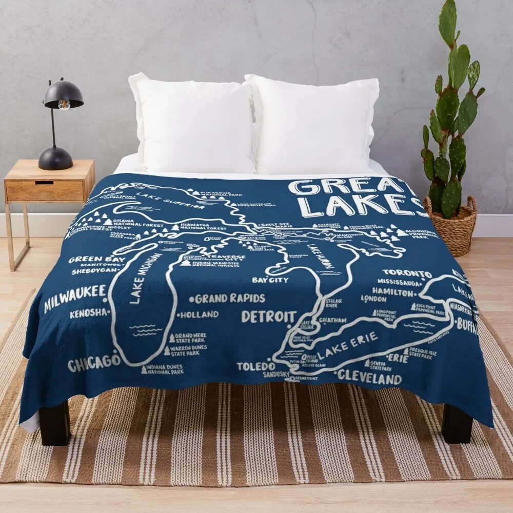 

Great Lakes Map Throw Blanket Thins valentine gift ideas Shaggy Blankets