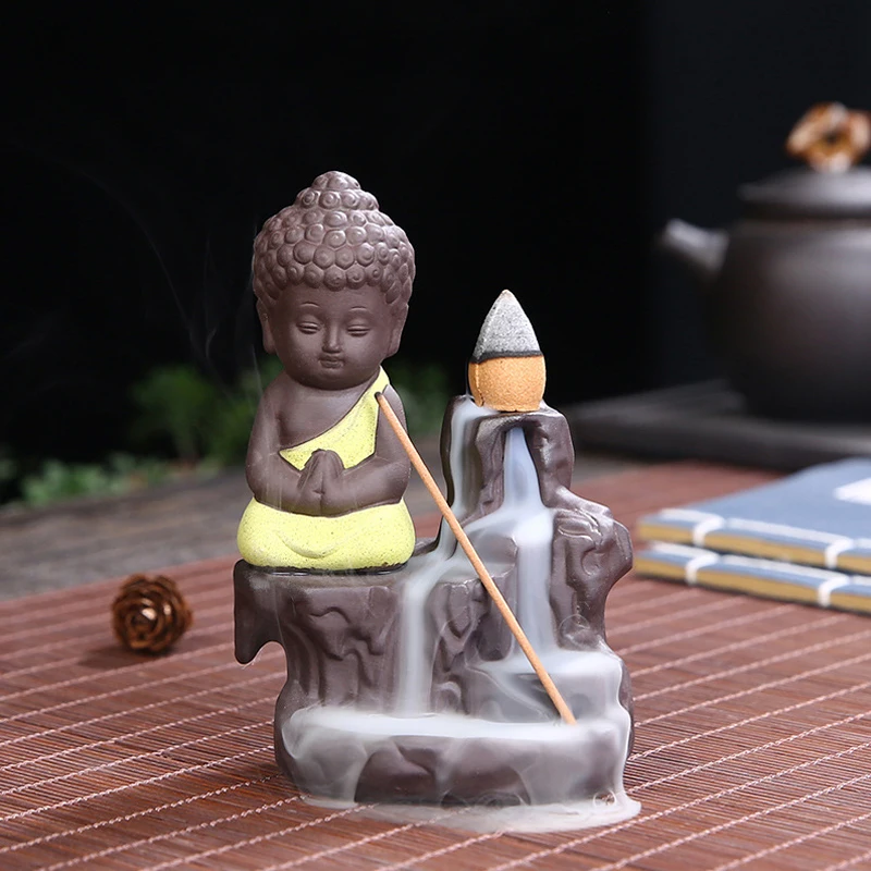 

4 Styles Purple Sand Buddha Incense Burner Creative Cute Fresh Air Calm Nerves Home Office Teahouse Decor Burner Gift