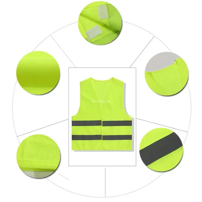 Reflective Vest Sleeveless Tops Traffic Running Safety Reflector with Reflective Stripe