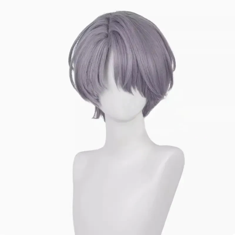

Game Reverse:1999 X Cosplay Wig 30cm Grayish Purple Short Hair Heat Resistant Synthetic Halloween Party Accessories Props