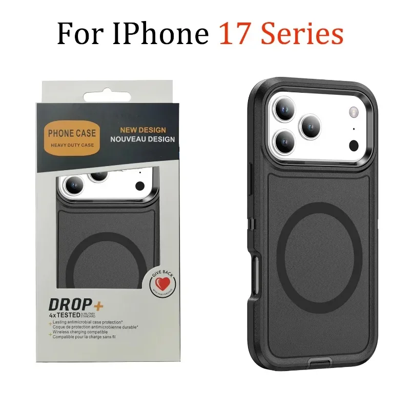 3IN1 Heavy Otther Armor Box Series Defender Handyhülle für IPhone 17 Pro Max 16 15 14 17Air Anti-Drop Charger Protect Hard Cover