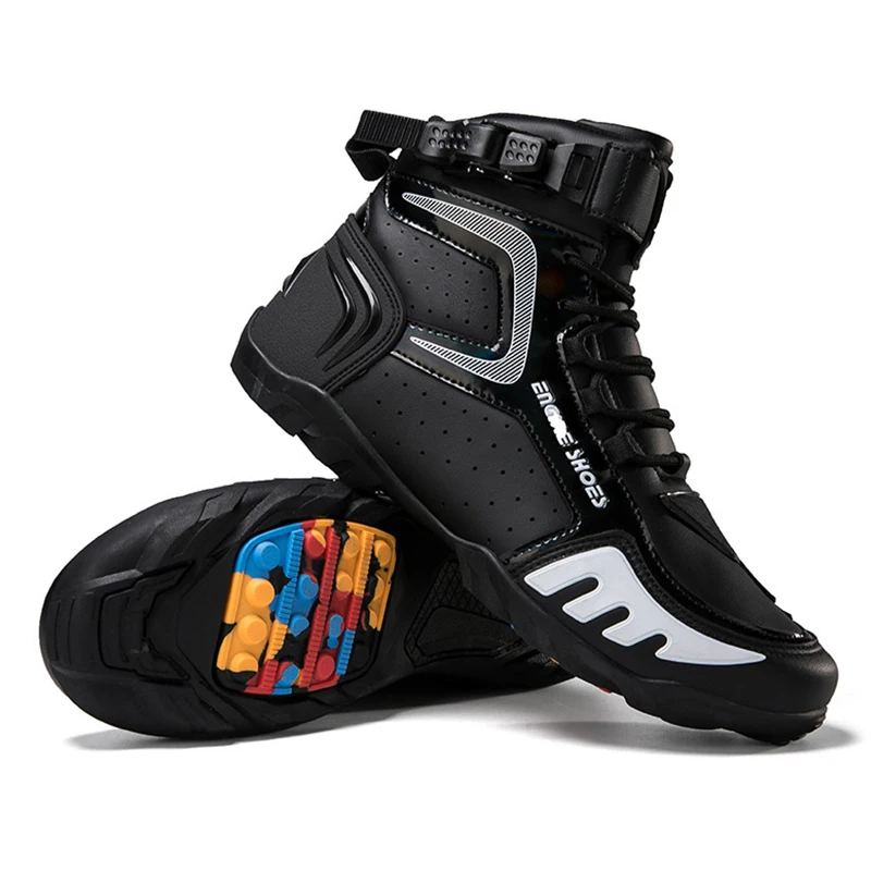 New Motorcycle Boots Men Leather Motos Breathable Anti Slip Wear-resistant Riders Boots Motorbike Racing Ankle Length Shoes motorcycle shoes motorcycle boots