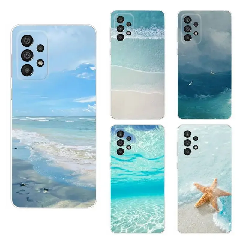 Custodia Per Telefono Sea Blue Sky Beach Custodia Per Telefono Per Samsung Galaxy A71 70 52 51 40 31 A50 30S 21S 03S Note20Cover Ultra Trasparente