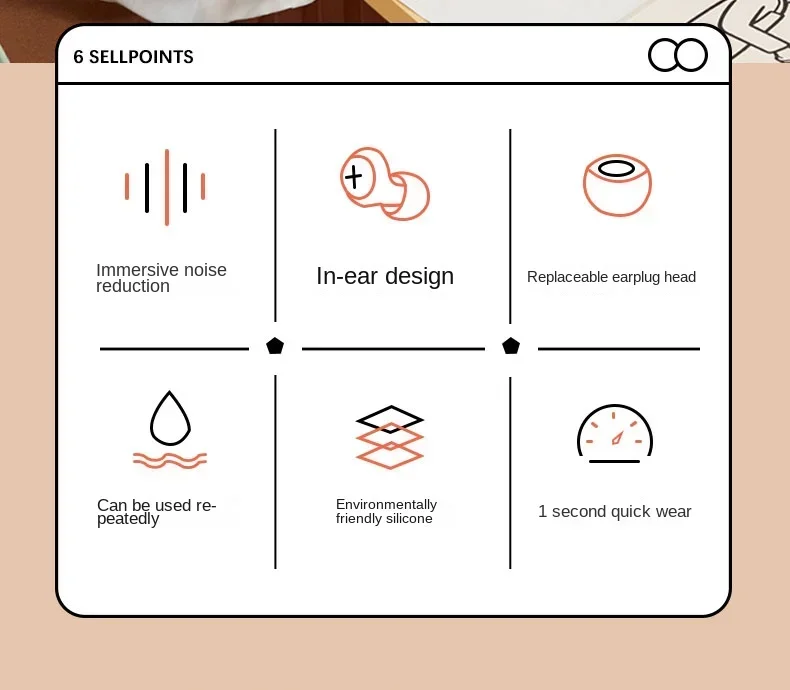 Premium Silicone Noise-Canceling Earplugs for Soundproof Sleep, Anti-Noise Soft Foam Protection