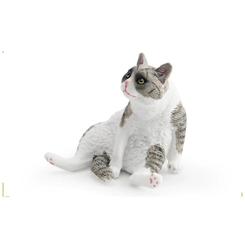 Entzückende orangefarbene Tabby-Katzenfigur, lebensechte sitzende Auswahl, kleine Heim- und Bürodekoration, Neuheit, Haustier-Kätzchen-Ornament – Detail 8