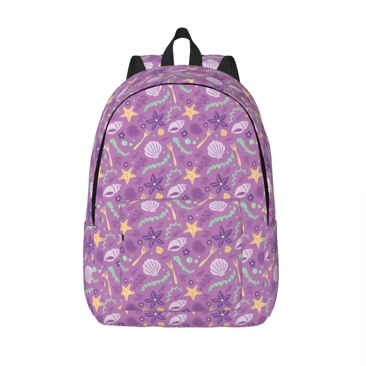 Custom 3D Print Little Mermaid Ariel Canvas Backpack for Girls Boys College School Travel Bags Bookbag Fits 15 Inch Laptop