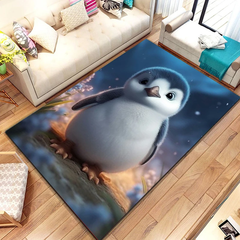 

Cartoon Penguin Pattern Carpets Bedroom Play Mats Rug Bedroom Decor Carpet Livingroom Rug Crawl Mat Christmas Gift Rug rugs