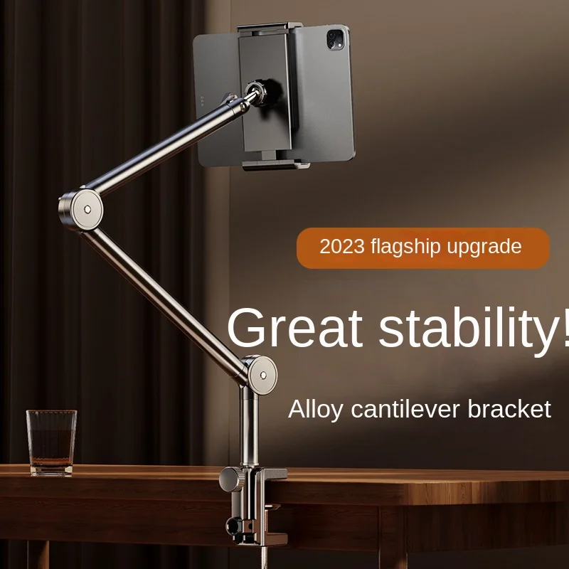 Support Pour Téléphone Et Tablette à Bras Long - Pliage 360° - En Aluminium - Pour Bureau, Liseuse, Streaming