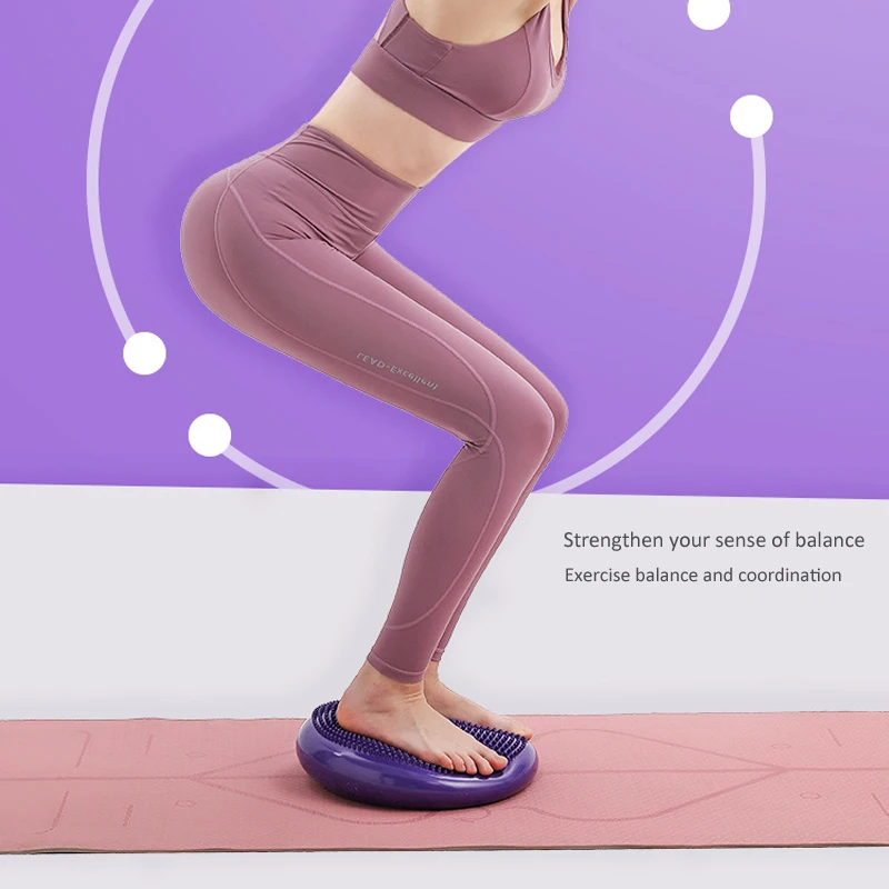 Yoga Balance Mat Fitness Inflatable Body Balance Pad Yoga Sports Workout Gym Mats Waist Legs Arms Core Training Massage Cushion