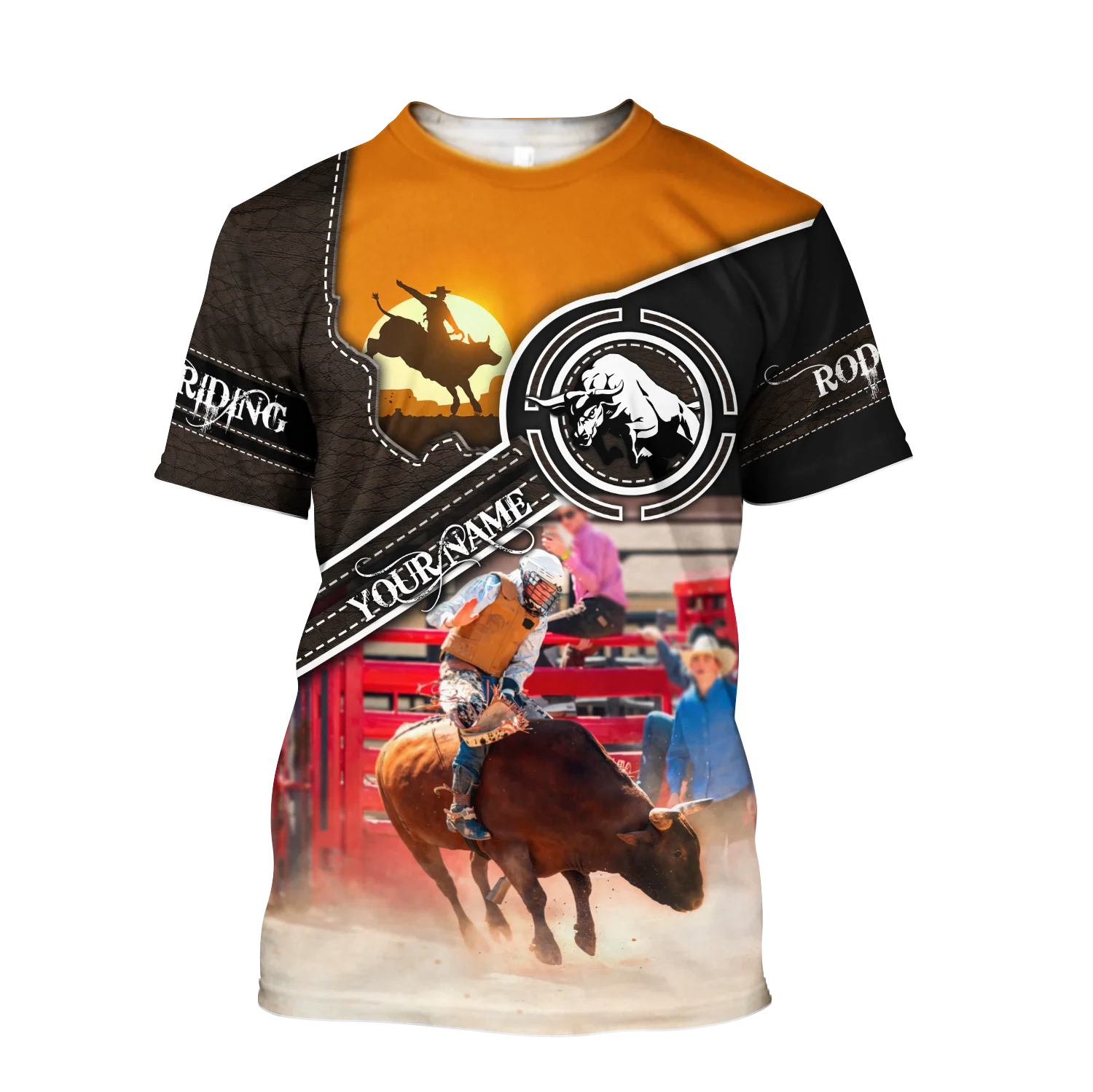 2022 sommer Mode herren t shirt Personalisierte Name Bull Reiten Tattoo 3D Gedruckt Unisex T-shirt straße Beiläufige sport T-shirt DW45 – Detail 20