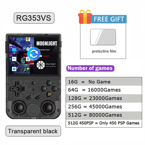 ANBERNIC 휴대용 게임 플레이어, 안드로이드 11, 리눅스 OS, HD 시뮬레이터, 레트로 게임, 512G 80000 게임, RG353V, RG353VS, 3.5 인치, 640*480 7