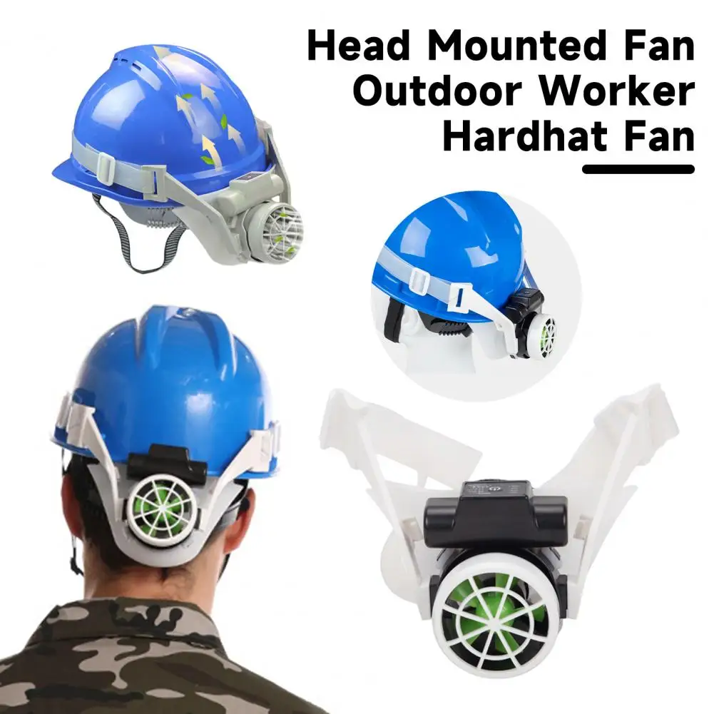 Head Mounted Cooling Fan Helmet Safety Cap Fan Strong Wind Adjustable Band Summer Outdoor Worker Hardhat Fan Division Turbofan
