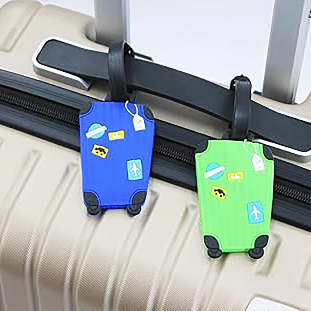 2 étiquettes à Bagages Silicone – Lettre R – Vert – Uxcell