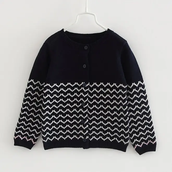 0-4yrs Striped Grey Cotton Girl Cardigan Navy Blue Boys Jacket Children Coat 1 2 3 4 Years Old Kids Clothes OGC215426