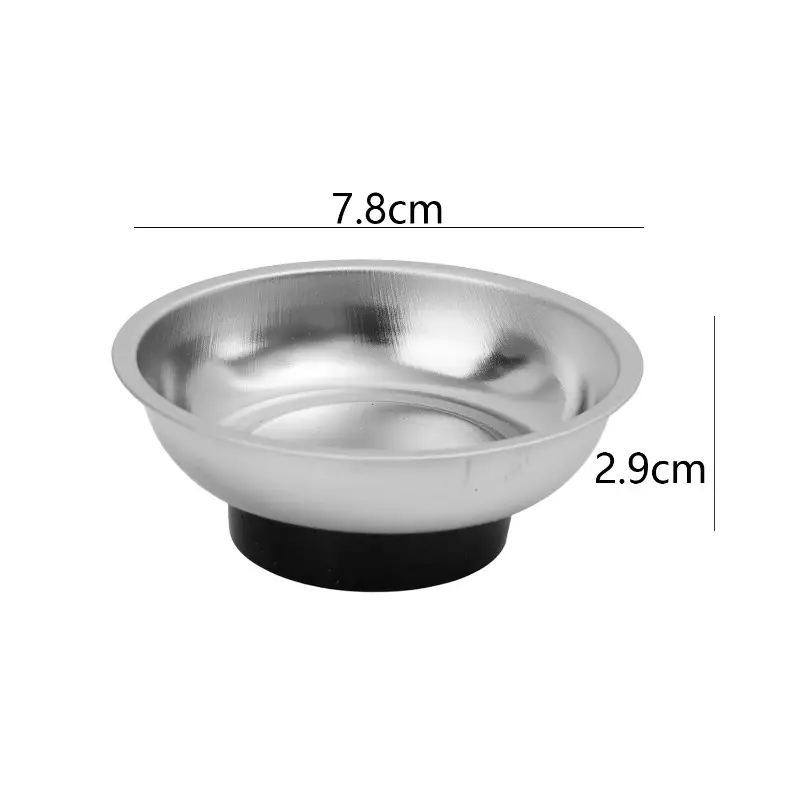 Magnetic Tray Stainless Steel Magnetic Parts Securely Holder Round Rectangular Magnetic Bowl Tools Screw Wrench Organizer Tray image 10