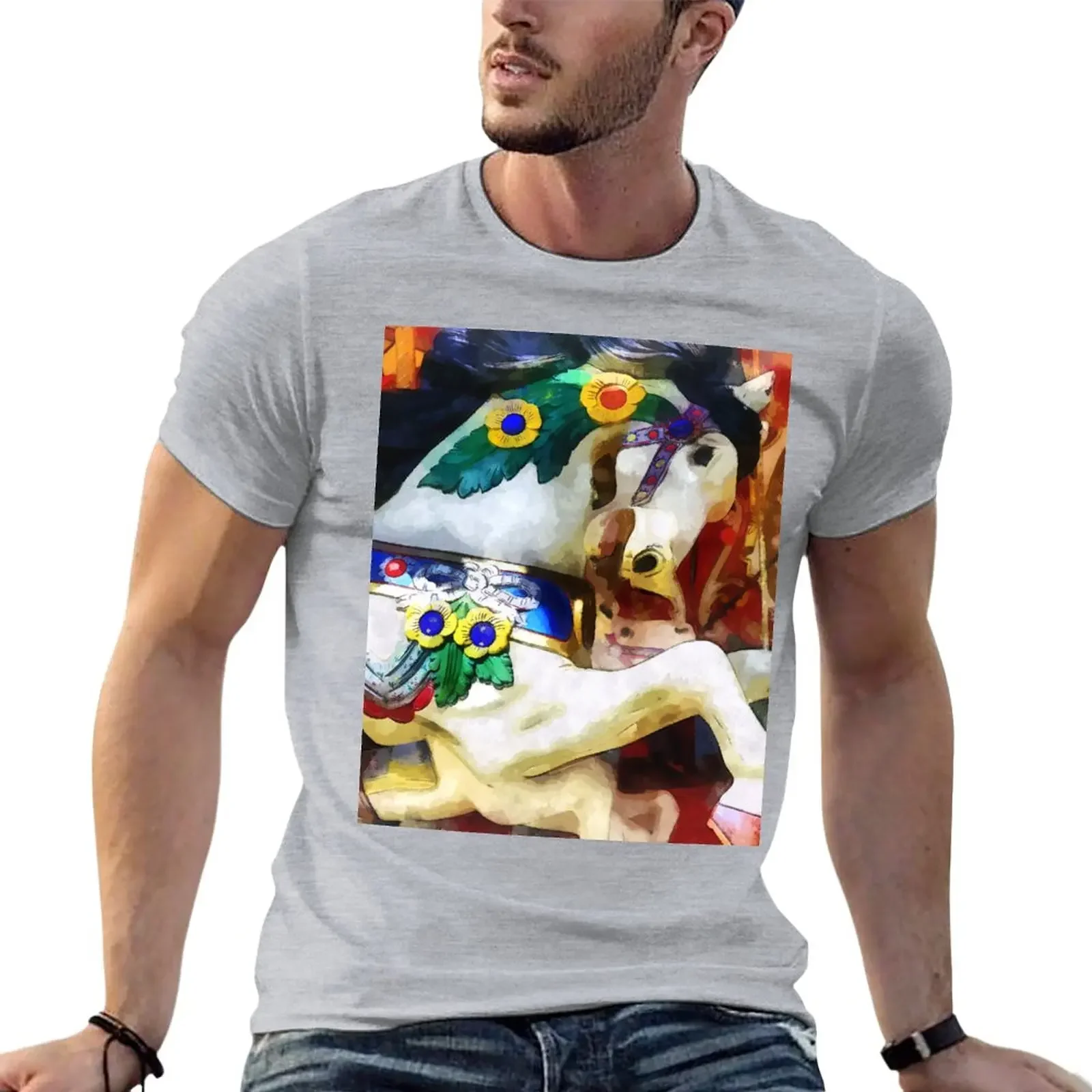 

Carousel Horse Closeup T-Shirt for a boy plus sizes plain t shirts men