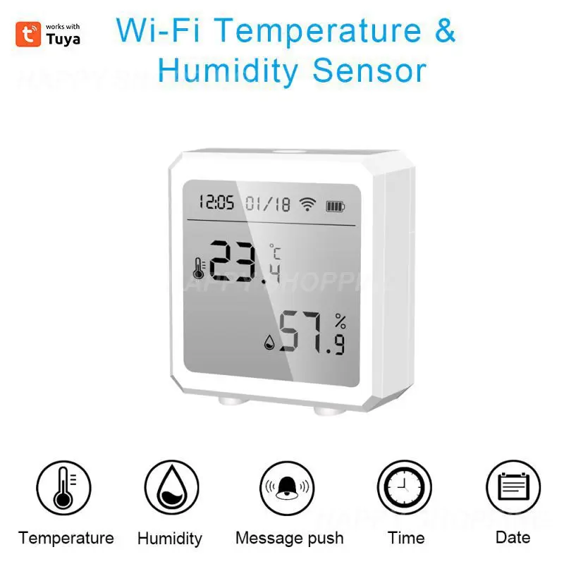 

Tuya Wifi Temperature and Humidity Sensor Wireless Smart Thermometer Hygrometer Detector Works with Alexa Home Smart Life