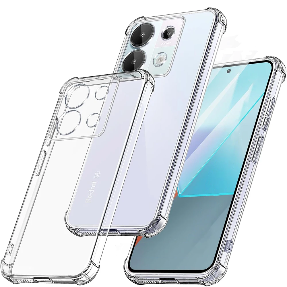 Coque en silicone antichoc avec airbag pour Xiaomi Redmi Note 13 12 Pro Plus Pro+ 13c 12c 4g 5g Ultra Tnin Soft Back Cover Clear Shell_voghion.com