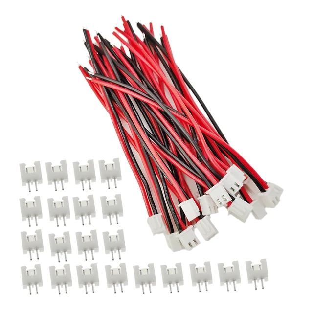 20/10/5Sets JST-XH 2.54mm Pitch 1S 2 Pin Connector Male Female Plug Socket RC Lipo Battery Balancer Charger 22AWG Silicone Wire