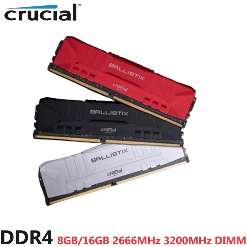 

Оперативная память Crucial Ballistix для настольного компьютера, разгон DDR4, 8 ГБ, 16 ГБ, 2666 МГц, 3200 МГц, без буфера, диаметром 25600, двухканальный