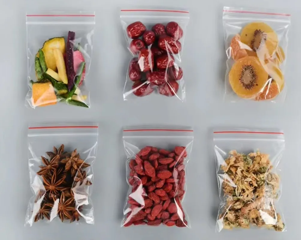 50micron 100pcs/pack High Clear PE Zip Lock Bags Reclosable Plastic Sugar Candy Dried Fruits Powder Books Gifts Cookies Pouches 4