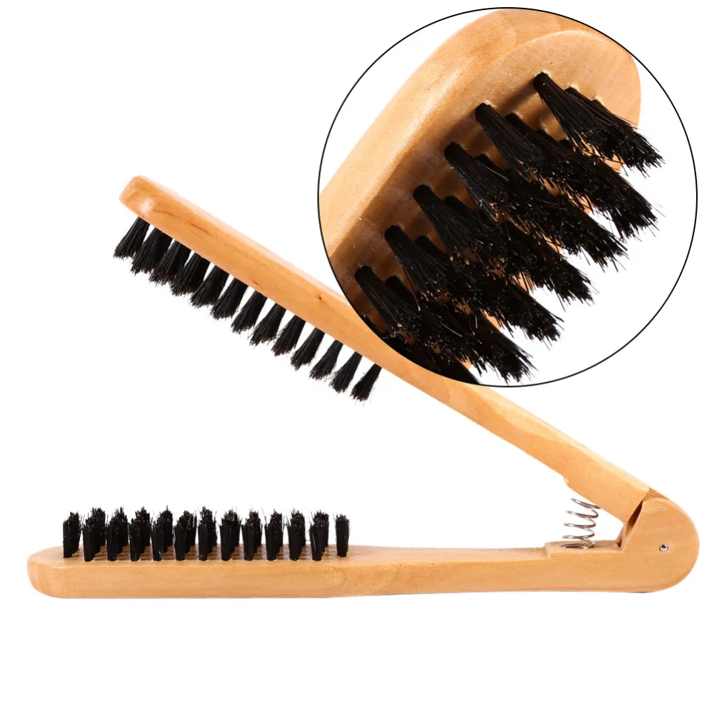 Hairdressing Straightener Bristles Hair Straightening Double Brushes V