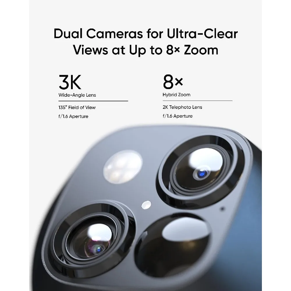 New 4K Dual Camera Solar Security Cameras Wireless Outdoor Cameras for Home Security 360°Coverage Pan & Tilt No Blind Spots 2