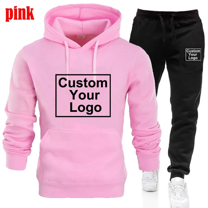 Autumn Men's Casual Tracksuit  DIY Hoodies Design Your Logo Set Sweatsuits Jogger Pant Suits Athletic Sports Casual Outfits 5