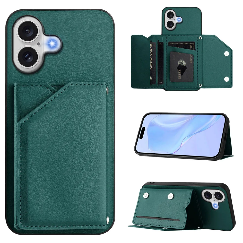 Card Holder Button-Flip Leather Wallet Phone Cover