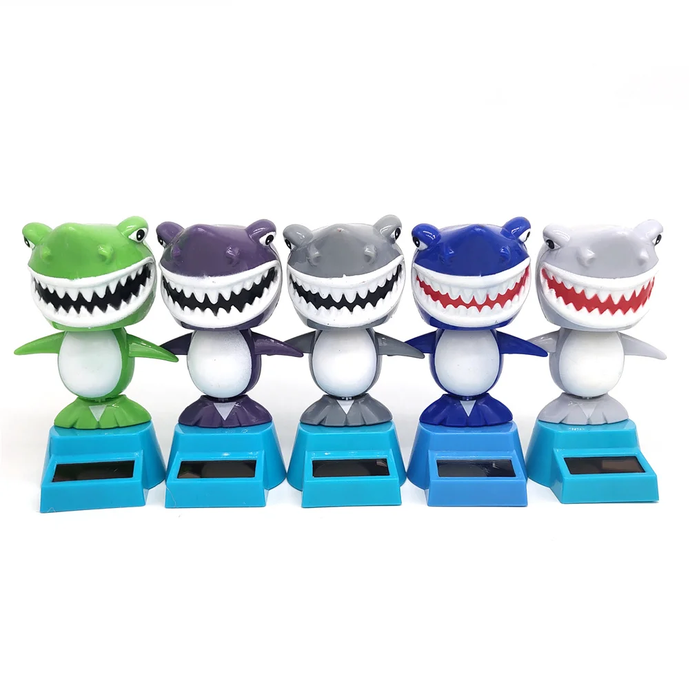 Cartoon Shark Solar Shake Head Doll Car Vehicle Dashboard Decor Ornament Gift Home Ornaments Crafts solar shark toy