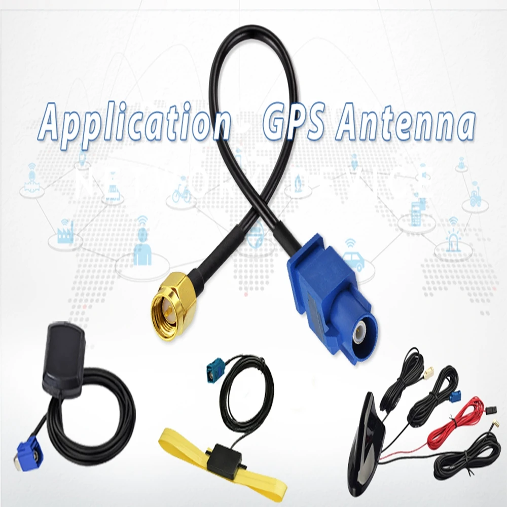 Vehicle GPS Antenna Adapter Cable Fakra to SMA for Car Navigation
