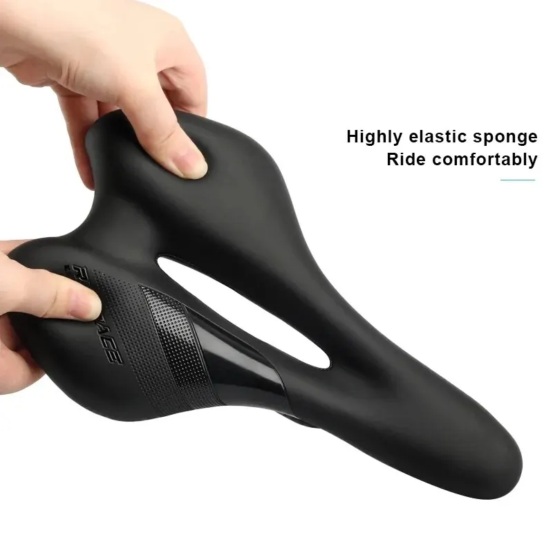 Hollow MTB Road Bike Saddle - Comfortable PU Leather Shockproof Cushion for Men and Women