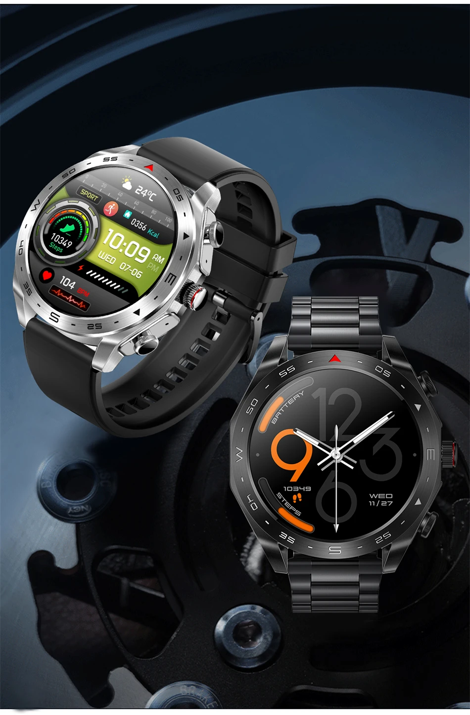 LIGE With Earbuds Bluetooth Headset Smartwatch Women Speaker Tracker Music Sport Watch Men Waterproof Smart Watch AMOLED Screen