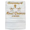 AHSNME Customized Baptism Towel 70x140cm Bath Towels for Baby Christening White Towel with Name and Date 1