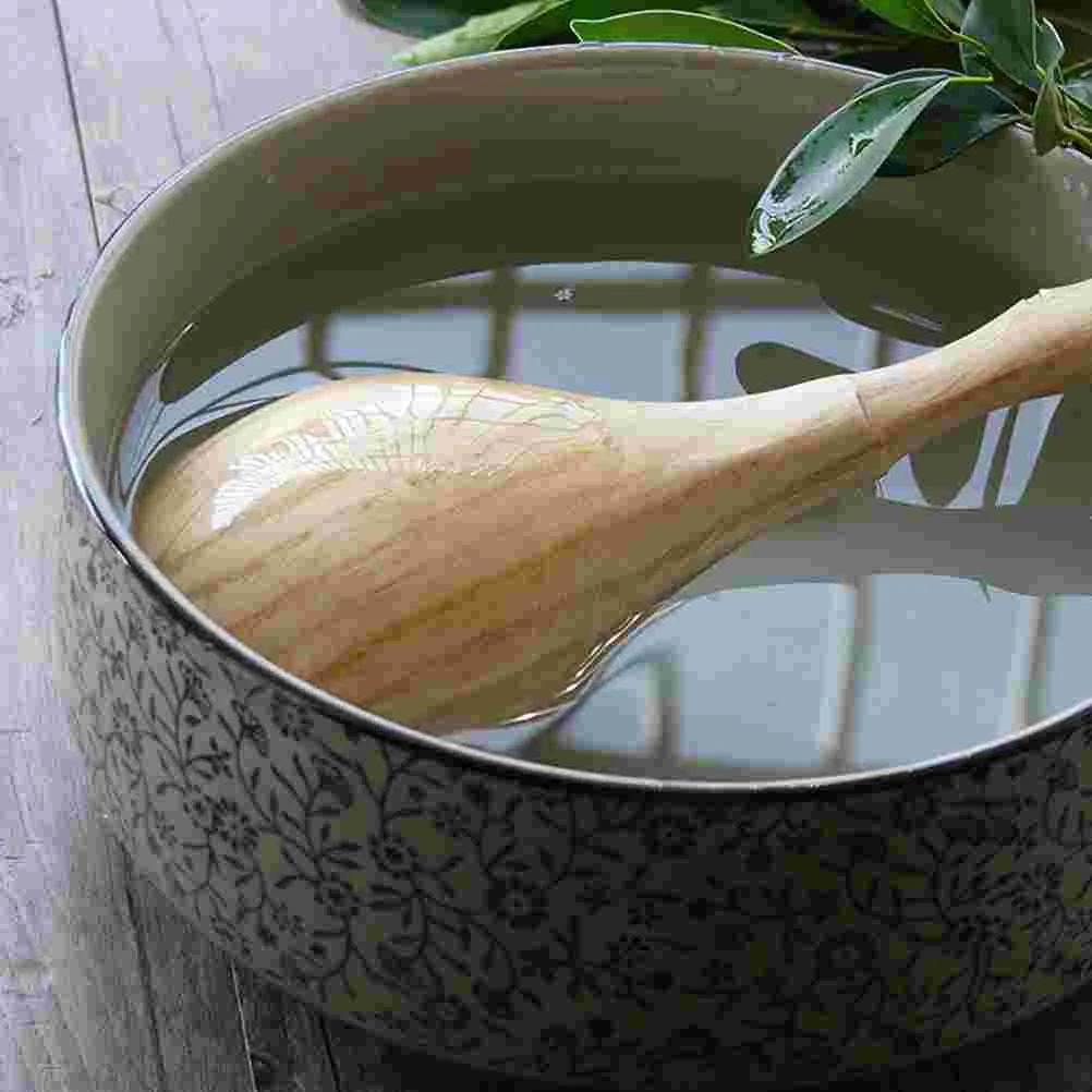 Wooden Spoon Sauna Room Wooden Spoon Bamboo Handle Water Spoon Bathing Wood Bath Water Ladle Scoop Household 25*8.5cm