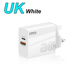 Universal 240W USB - C Fast Charging Wall Adapter with QC 3.0 Technology - UK Charger white