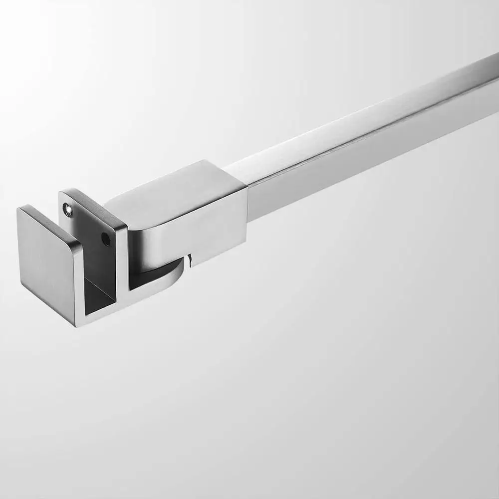 Glass Support Arm Frameless Shower Door Brushed Nickel Wall-to-Glass Bar 1/4" 3/8" 51 3/16-in 5