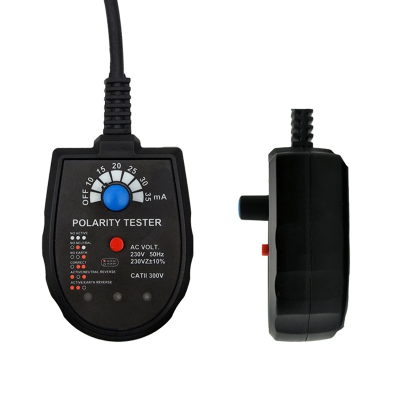 Socket Tester Detector Fire Plug 3 Phase Check Wiring Detection RCD Leakage Test 5