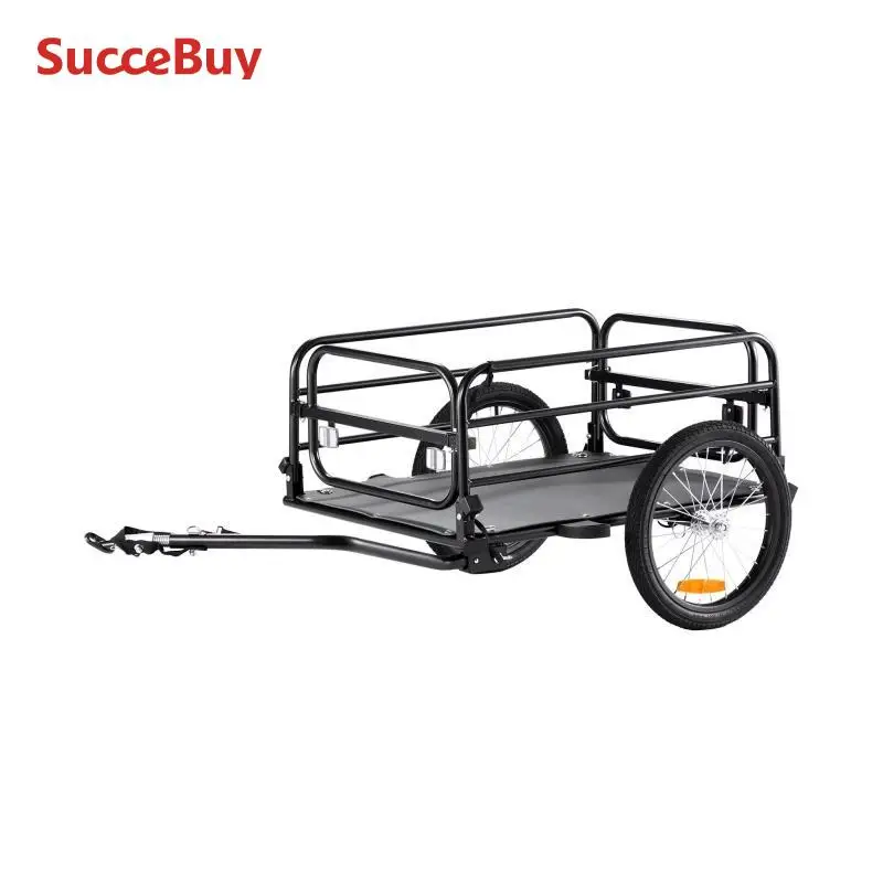 160 lbs Bike Cargo Trailer Foldable Storage Bicycle Wagon Cart bicycle accessory with 16" Wheels Safe Reflectors Fits 22"-28" Bike Wheels