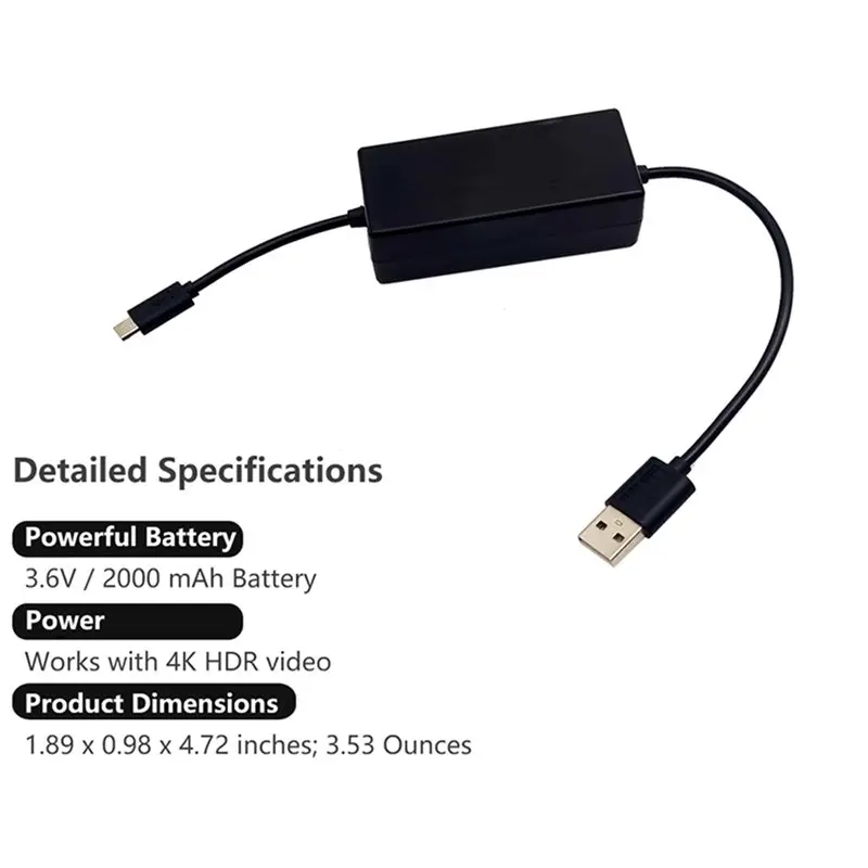 B03B-Fire TV 어댑터 AMZ Fire TV 스틱용 전원 케이블 어댑터(AC 어댑터 필요 없음)