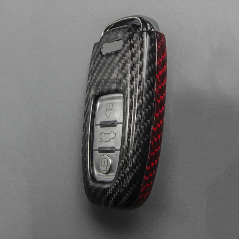 Carbon Fiber Car Key Case Cover For Audi A3 A4 B9 A6 C8 A7 S7 4k A8 D5 S8 Q7 Q8 Sq8 Etron 2018